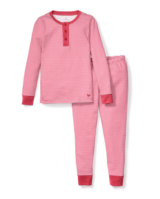 Petite Plume 100% Pima Cotton Red Stripe Pajama Set