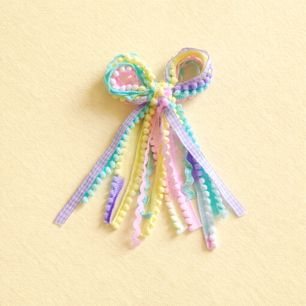 Cheeky Plum - Textured Hair Bow - Spring Fling