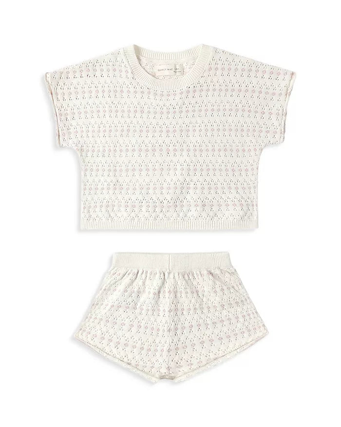 Quincy Mae Relaxed Summer Knit Set Ivory
