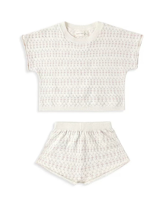 Quincy Mae Relaxed Summer Knit Set Ivory
