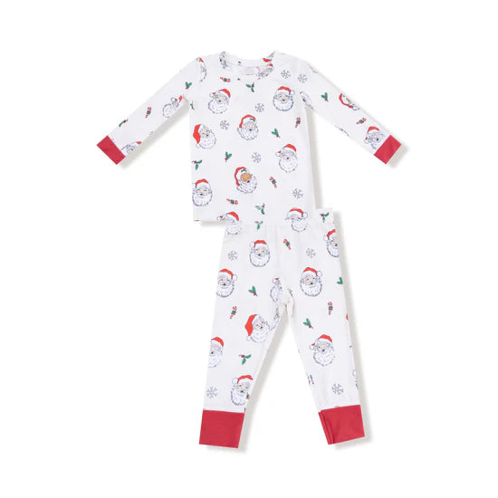 Angel Dear Long Sleeve Loungewear Set Vintage Santas