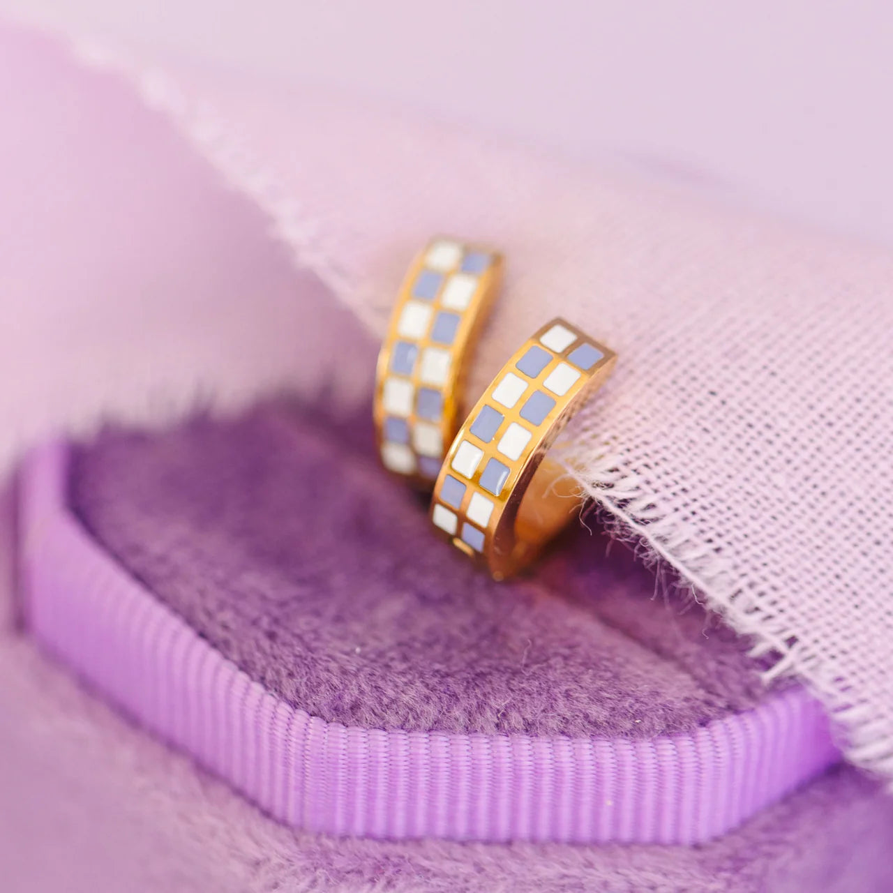 Pierced Co - Checkered Huggies