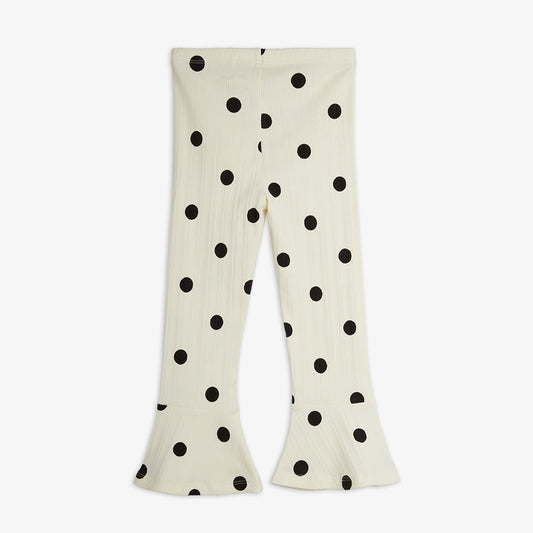 Mini Rodini Dots AOP Dog Flared Trousers Off-White