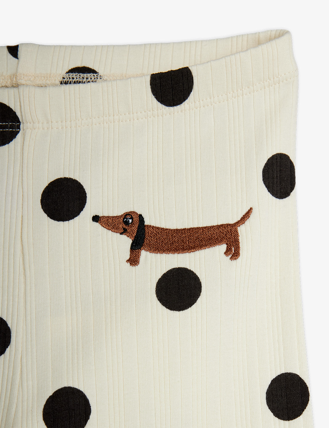 Mini Rodini Dots AOP Dog Flared Trousers Off-White