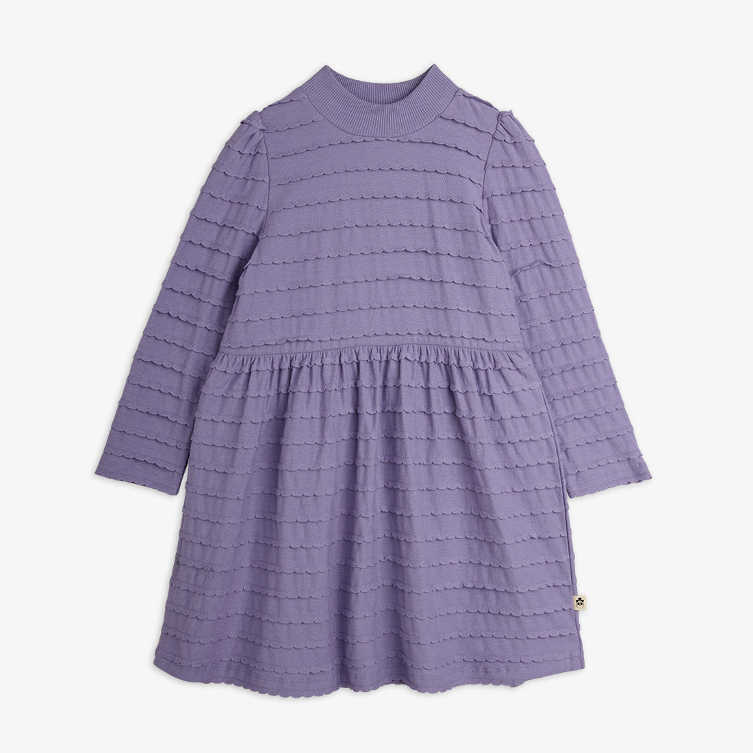 Mini Rodini Textured Frill LS Dress Purple