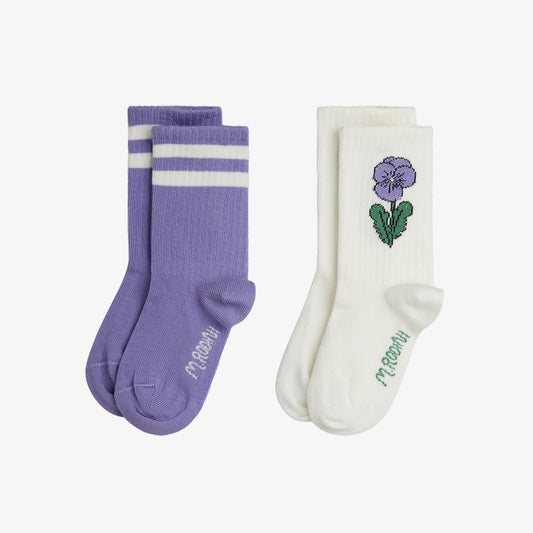 Mini Rodini Viola Stripe 2-Pack Socks Multi