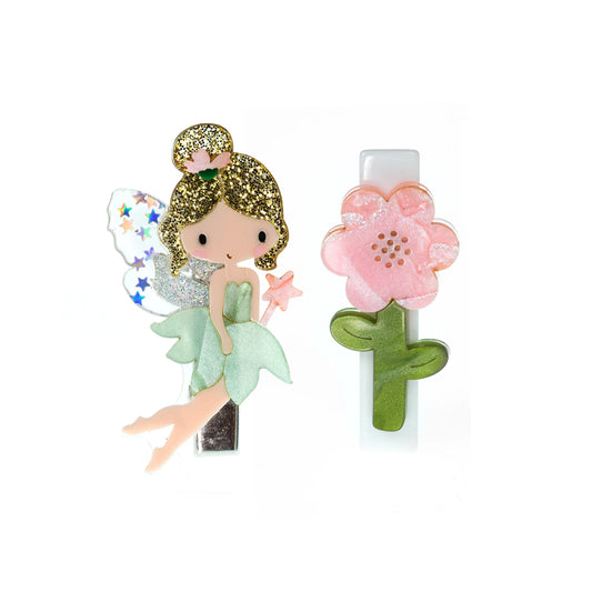 Lilies & Roses Fairy & Flower Pearlized Hair Clips