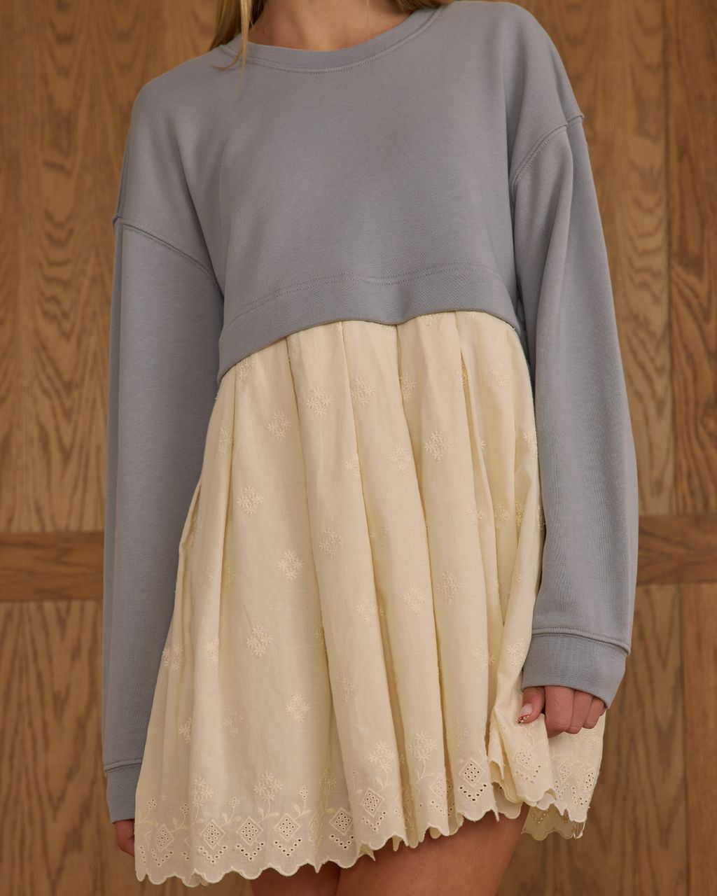Rylee + Cru Teen’s Sweatshirt Dress Dusty Blue