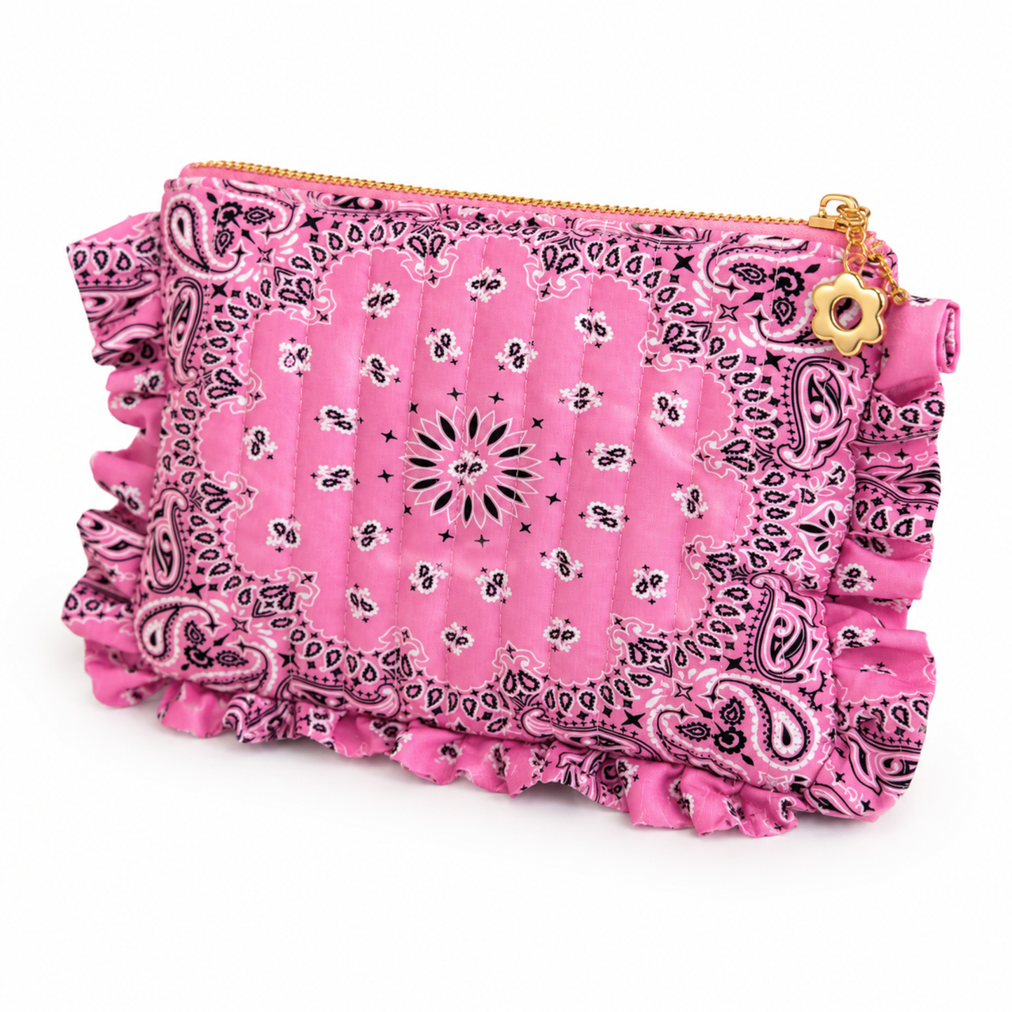 Ellison+Young -Bandana Ruffle Everything Pouch Indie Pink