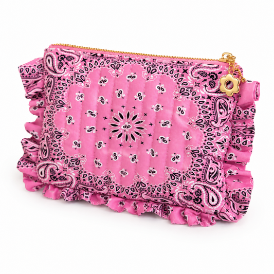 Ellison+Young -Bandana Ruffle Everything Pouch Indie Pink