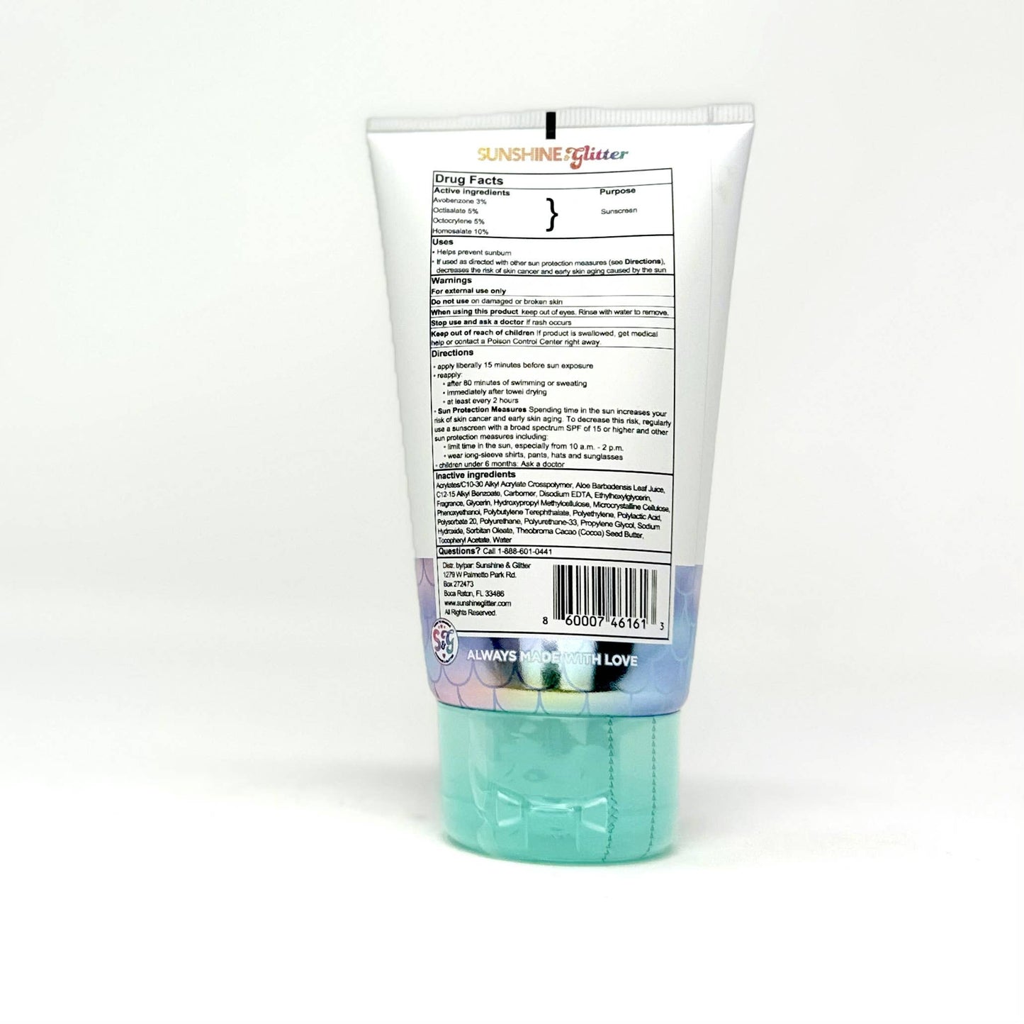Sunshine & Glitter - S&G Mermaid Biodegradable Glitter SPF 50 TUBE