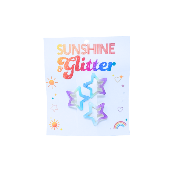 Sunshine & Glitter - Star Barrette 3 pack Assorted