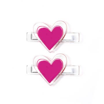 Lilies & Roses Agatha Heart Alligator Clips