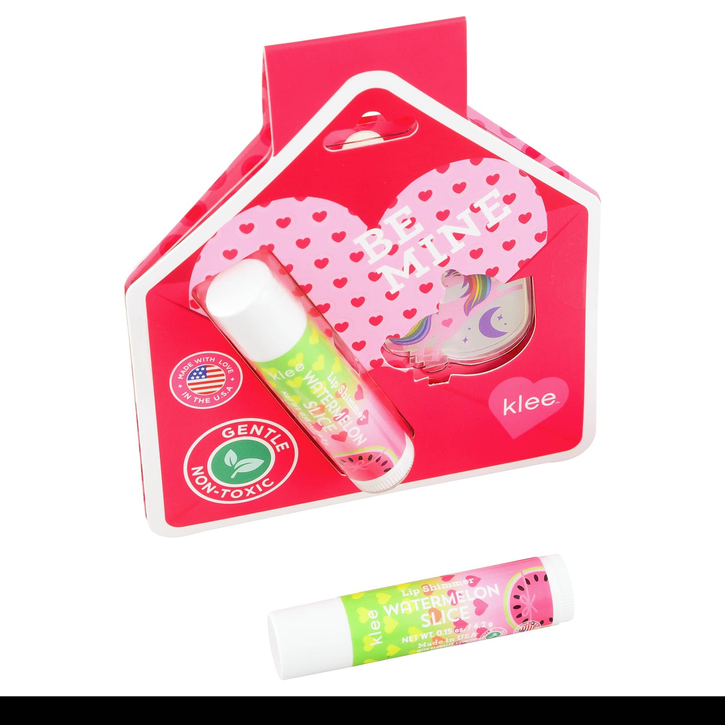 Klee Naturals - Bow and Arrow - Valentine's Day Lip Shimmer and Sticker Set: Hug and Kiss