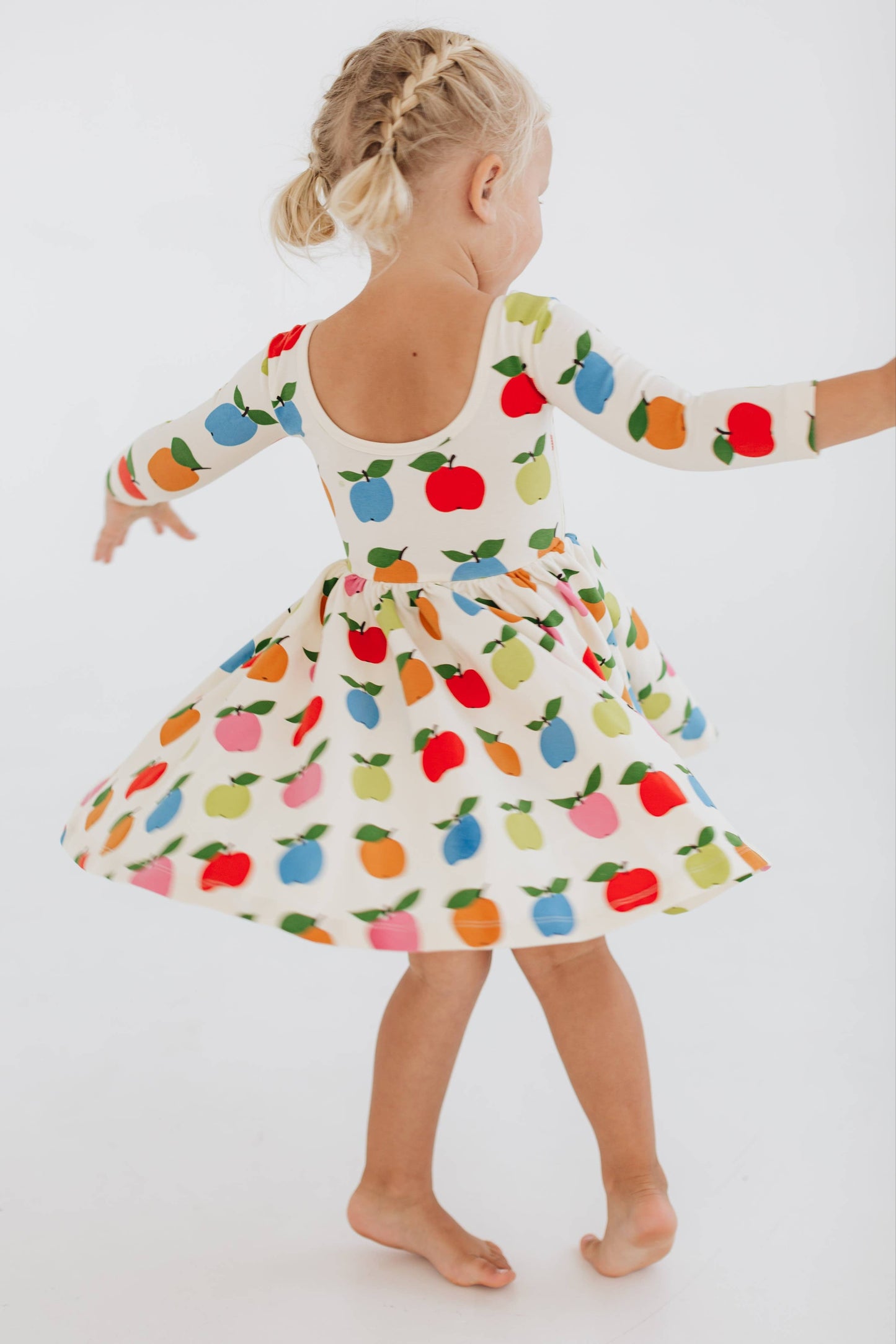 Good Apples Kids - 3/4 Sleeve Twirl Dress in Apples