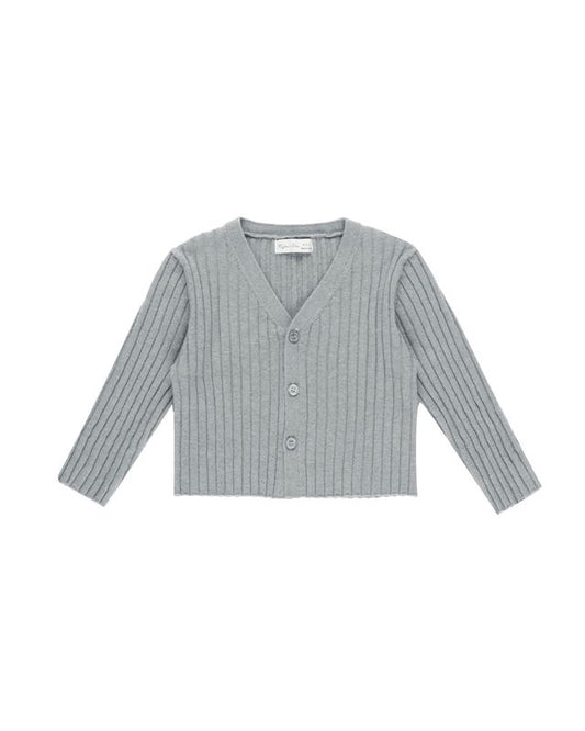Rylee + Cru Long Sleeve Knit Button Top Dusty Blue