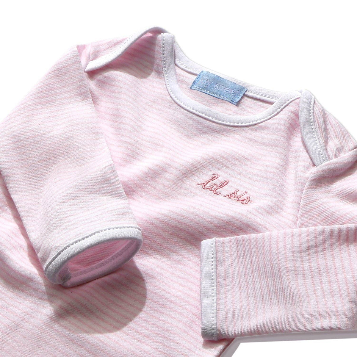 Joy Street - "Lil Sis" Short Sleeve Bodysuit in Pink Stripe