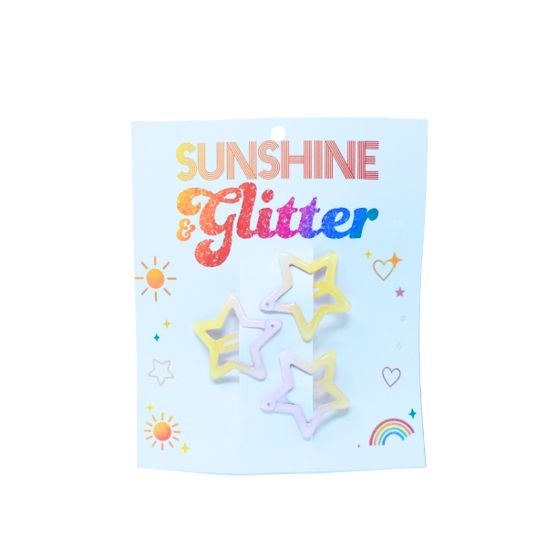 Sunshine & Glitter - Star Barrette 3 pack Assorted
