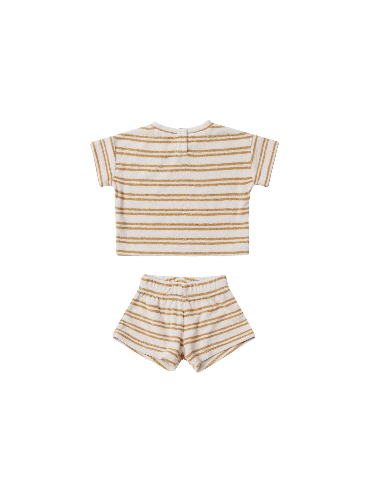 Quincy Mae Terry Tee + Shorts Set in Honey Stripe