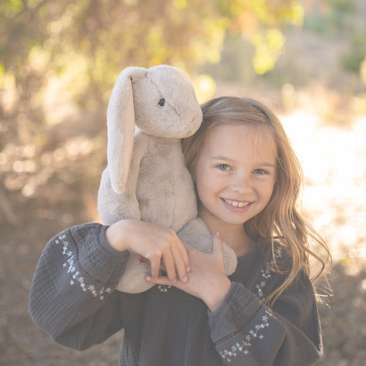 Beverly Hills Teddy Bear Company - World's Softest Lushee 16 inch - Suede Mink Bunny Gray Plush