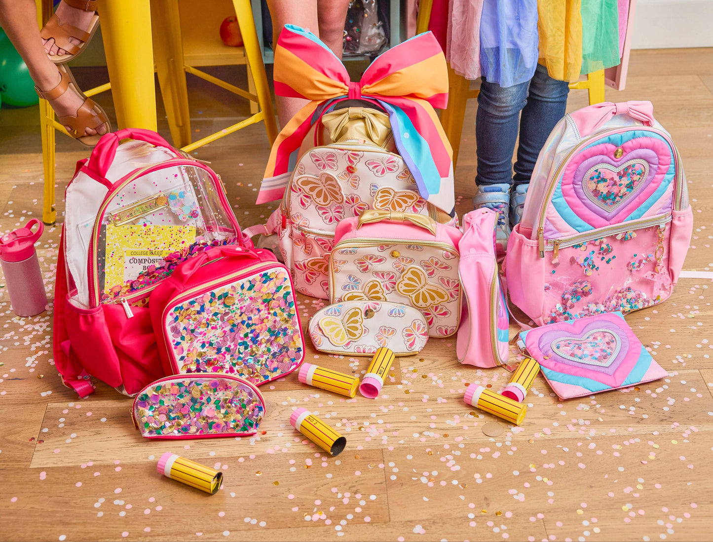 Packed Party - "Taylor" Quilted Confetti Hearts Insulated Lunchbox