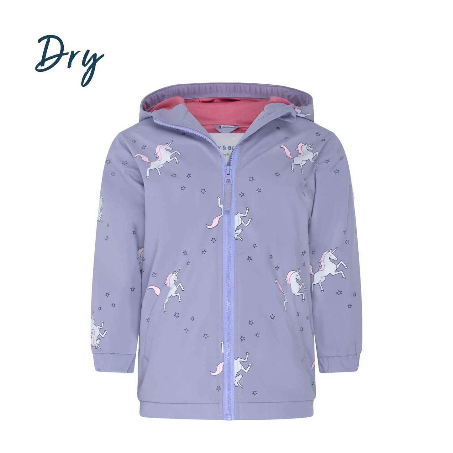 Holly and Beau - Unicorn color changing rain jacket