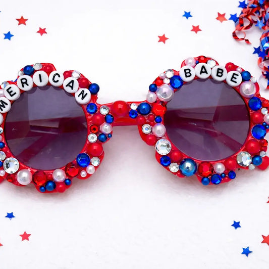 Cheeky Plum Embellished Sunglasses - American Babe