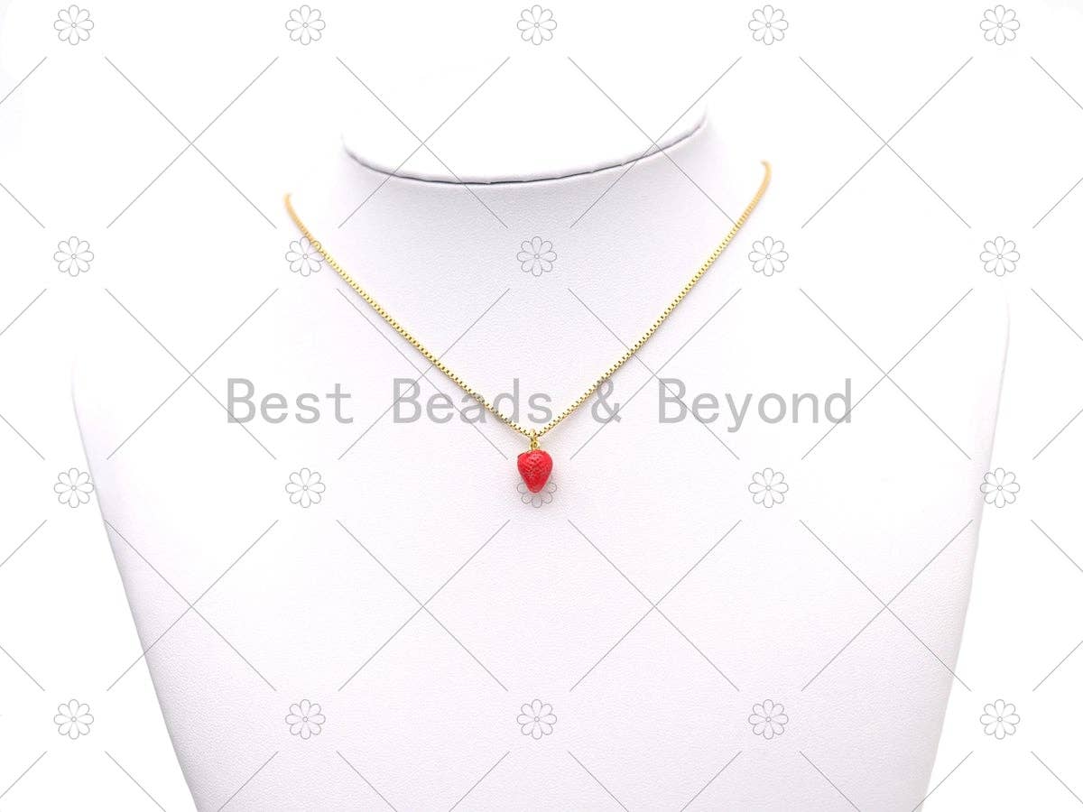 BestBeads&Beyond - Enamel Strawberry Charm