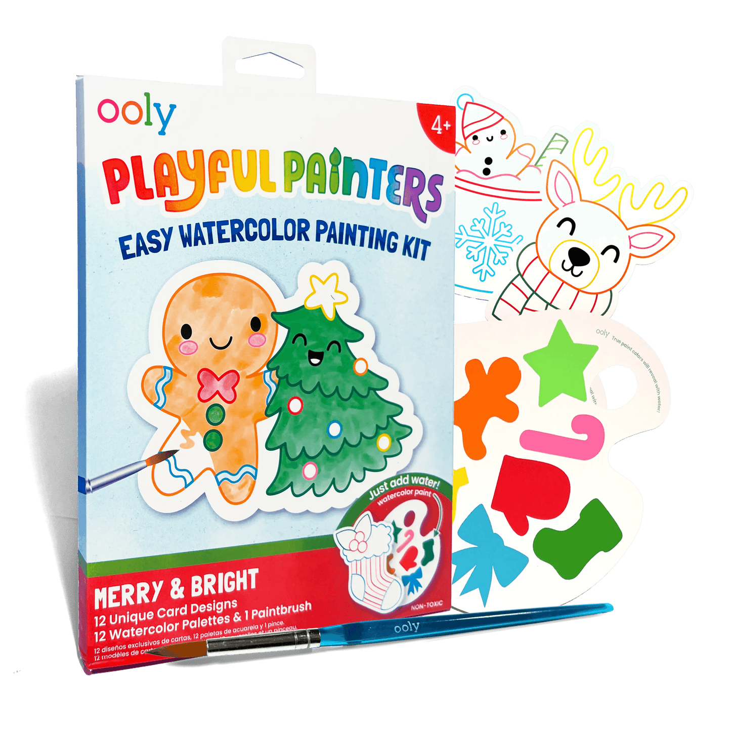 OOLY - Playful Painters Easy Watercolor Painting Kit - Merry & Bright