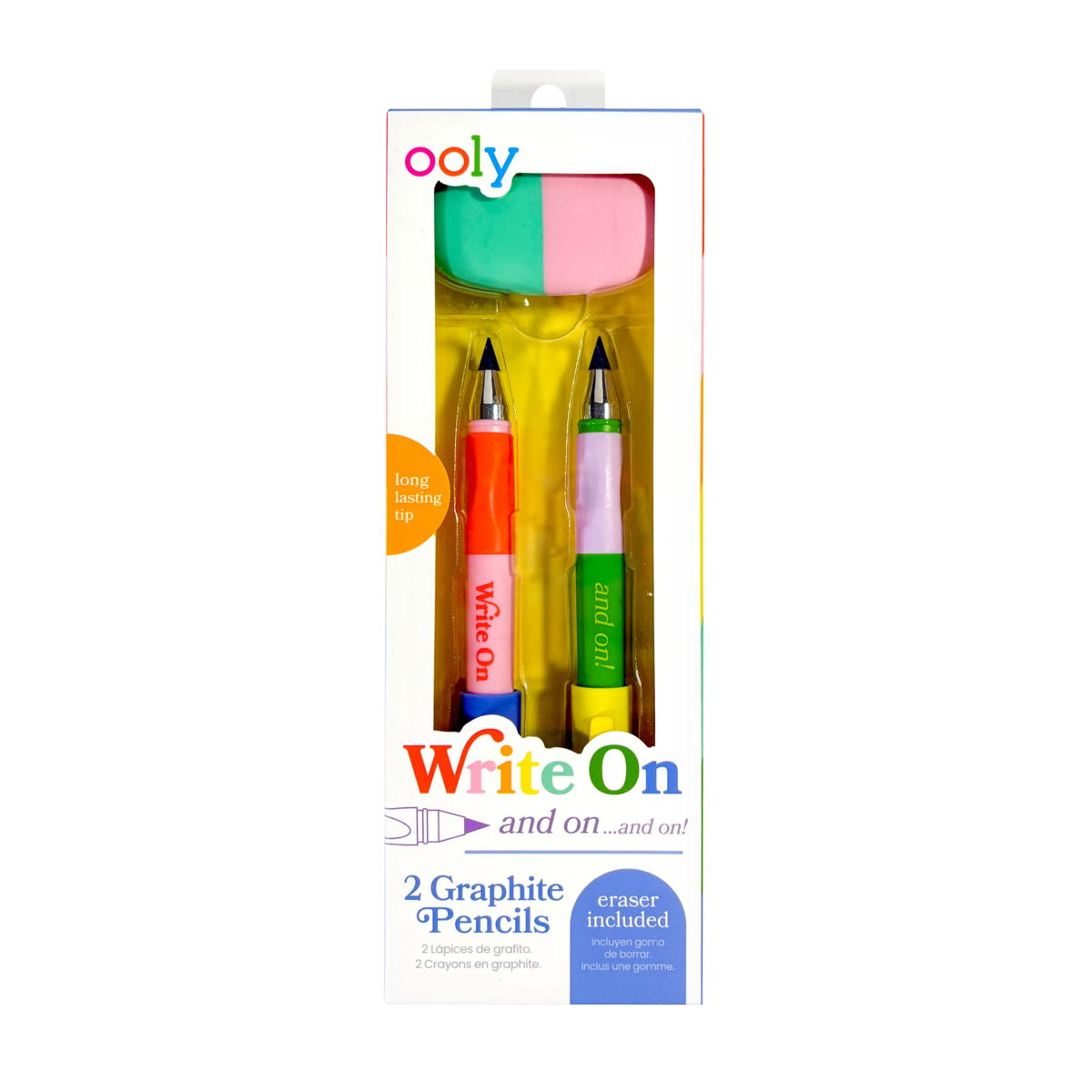 OOLY - Write On: Graphite Pencils + Eraser (3 PC Set)