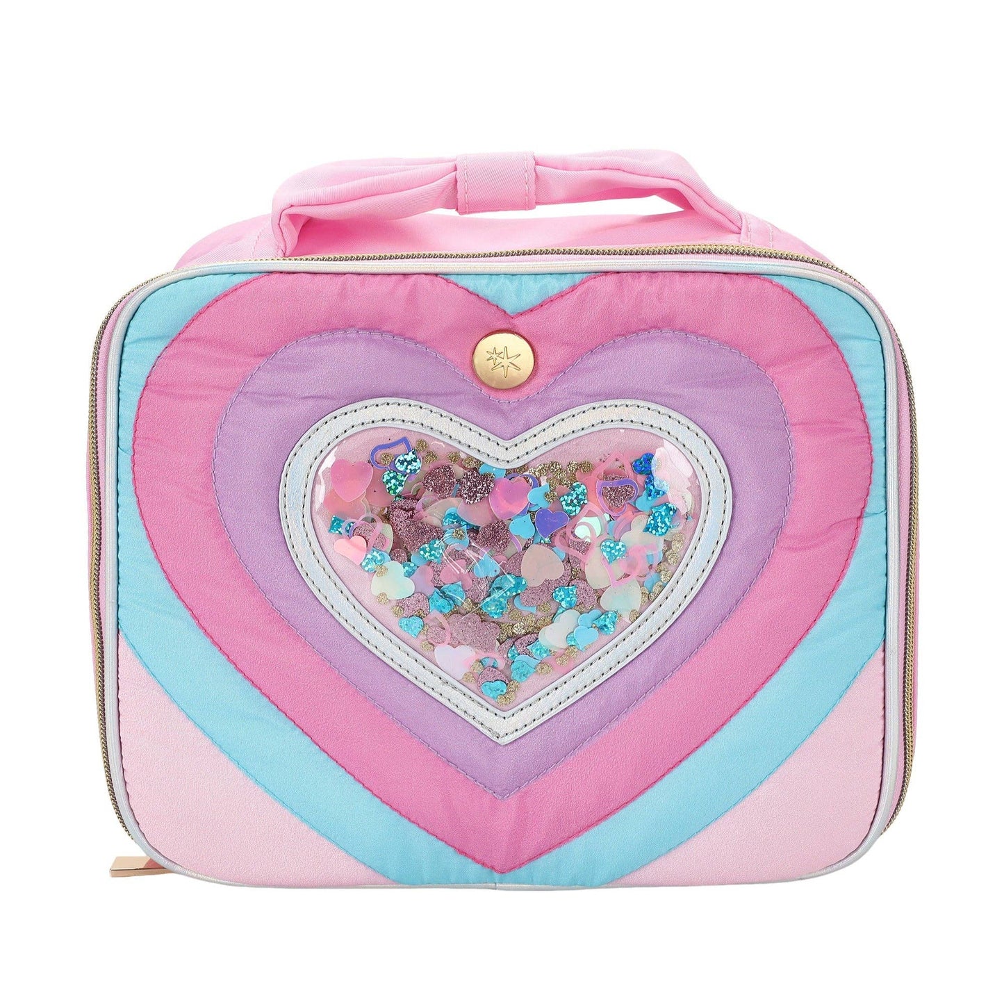 Packed Party - "Taylor" Quilted Confetti Hearts Insulated Lunchbox