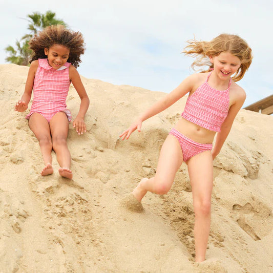 Minnow Girls Malibu Gingham Rounded Collar One Piece