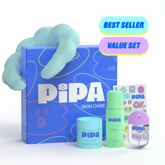 Pipa Skin Care - Skincare Start Young Bundle Gift Set | 3-Step Gentle Routine