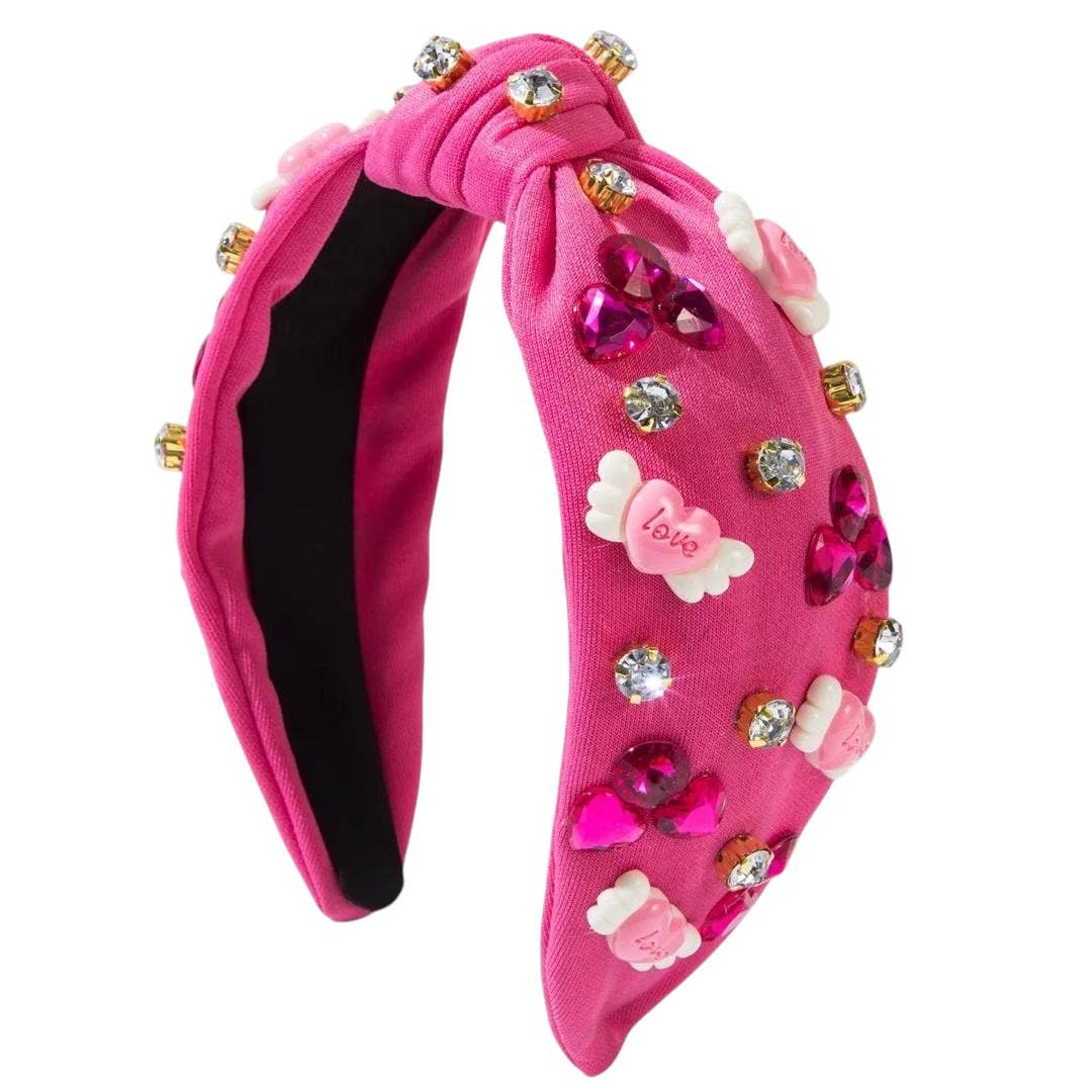 Mavi Bandz - Pink Soaring Love Valentine's Day Jewel Knot Heart Headband