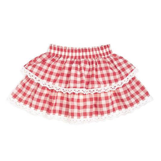 Sweet Wink - Red Gingham Skort
