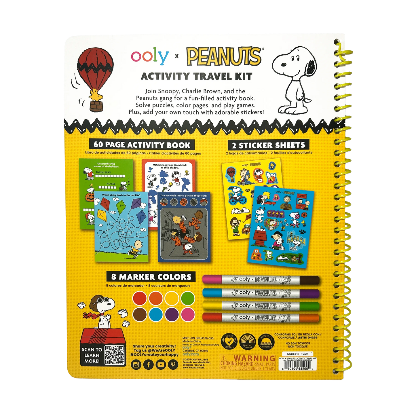 OOLY - OOLY x Peanuts Activity Travel Kit & Double-Ended Markers