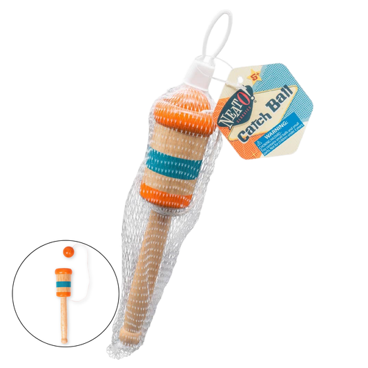 Toysmith - Neato! Wooden Catch Ball, Retro Classic, vintage toys