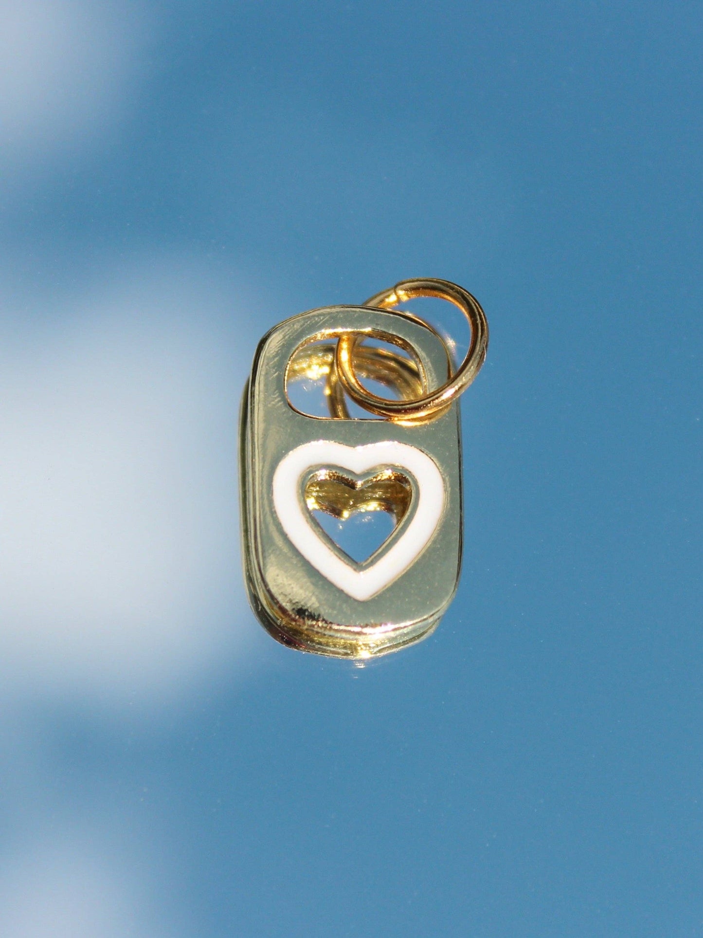 Beaded by Meg - White Heart Soda Tab Charm