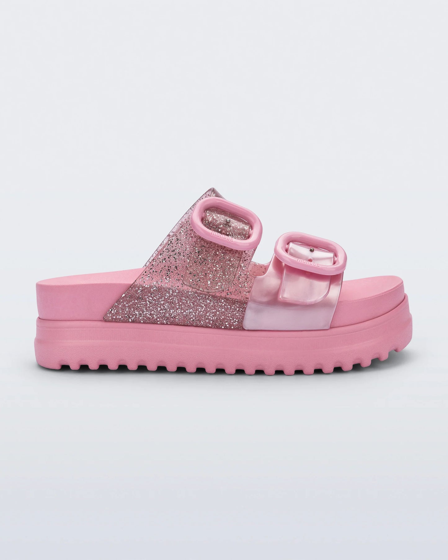 Mini Melissa Cozy Platform Sandal - Pink/Glitter Pink