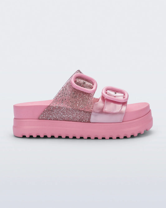 Mini Melissa Cozy Platform Sandal - Pink/Glitter Pink