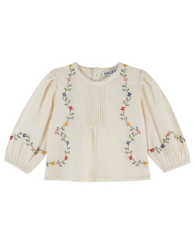 Emile & Ida Cross Stitch Blouse Ecru