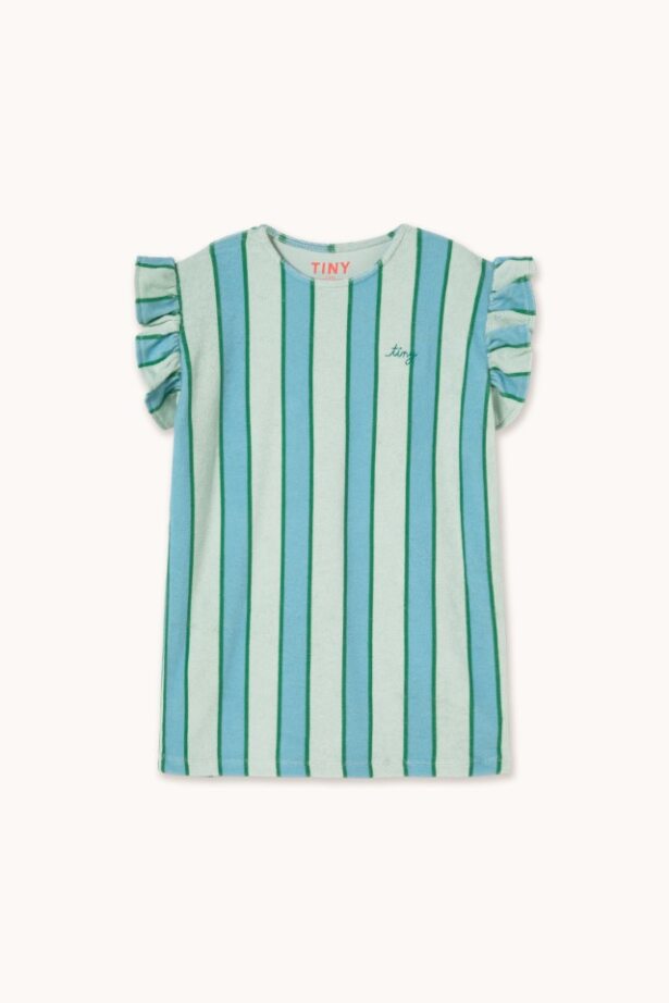 Tiny Cottons Retro Stripes Blue Towel Dress