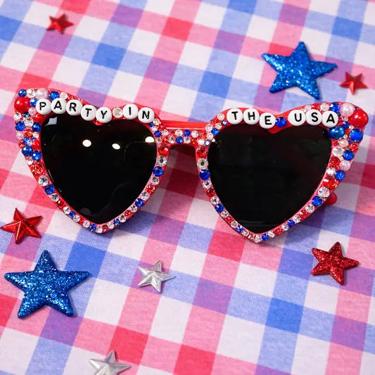 Cheeky Plum Heart Sunglasses - Party in the USA