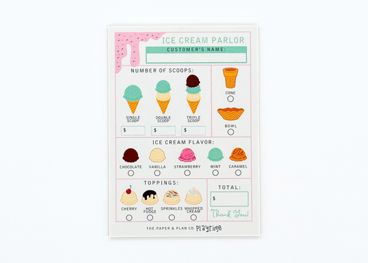 The Paper and Plan Co. - Ice Cream Parlor Playtime Pad®