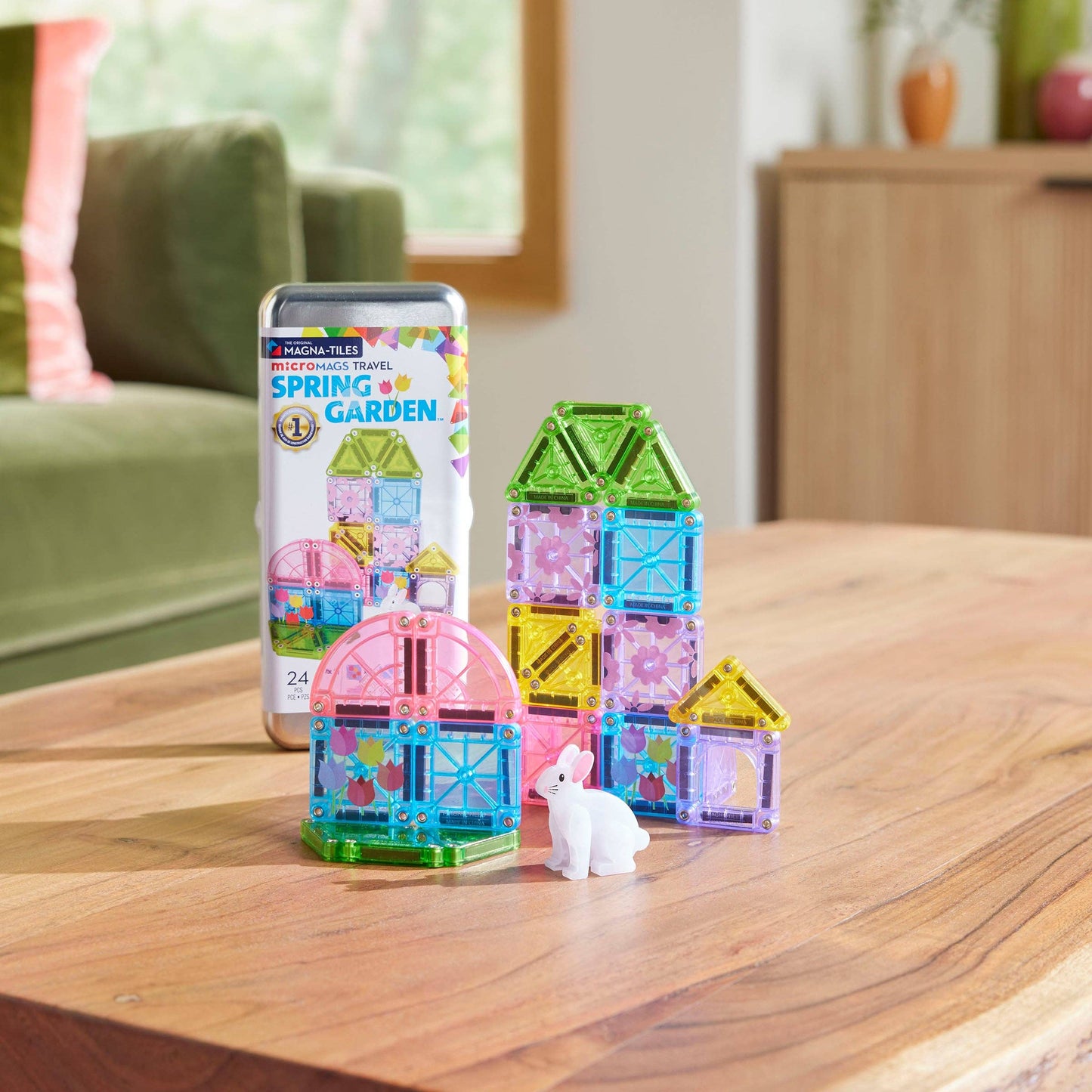 Magna-Tiles - MicroMAGS Spring Garden 24 Piece Travel Set