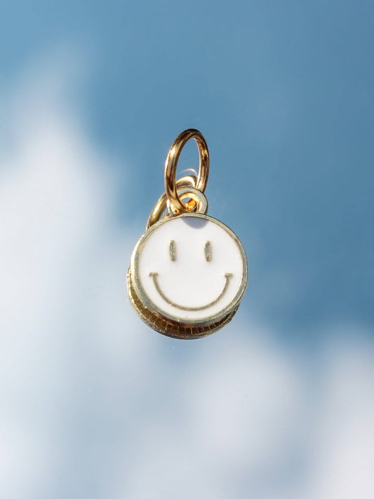 Beaded by Meg - Small White Smiley Charm