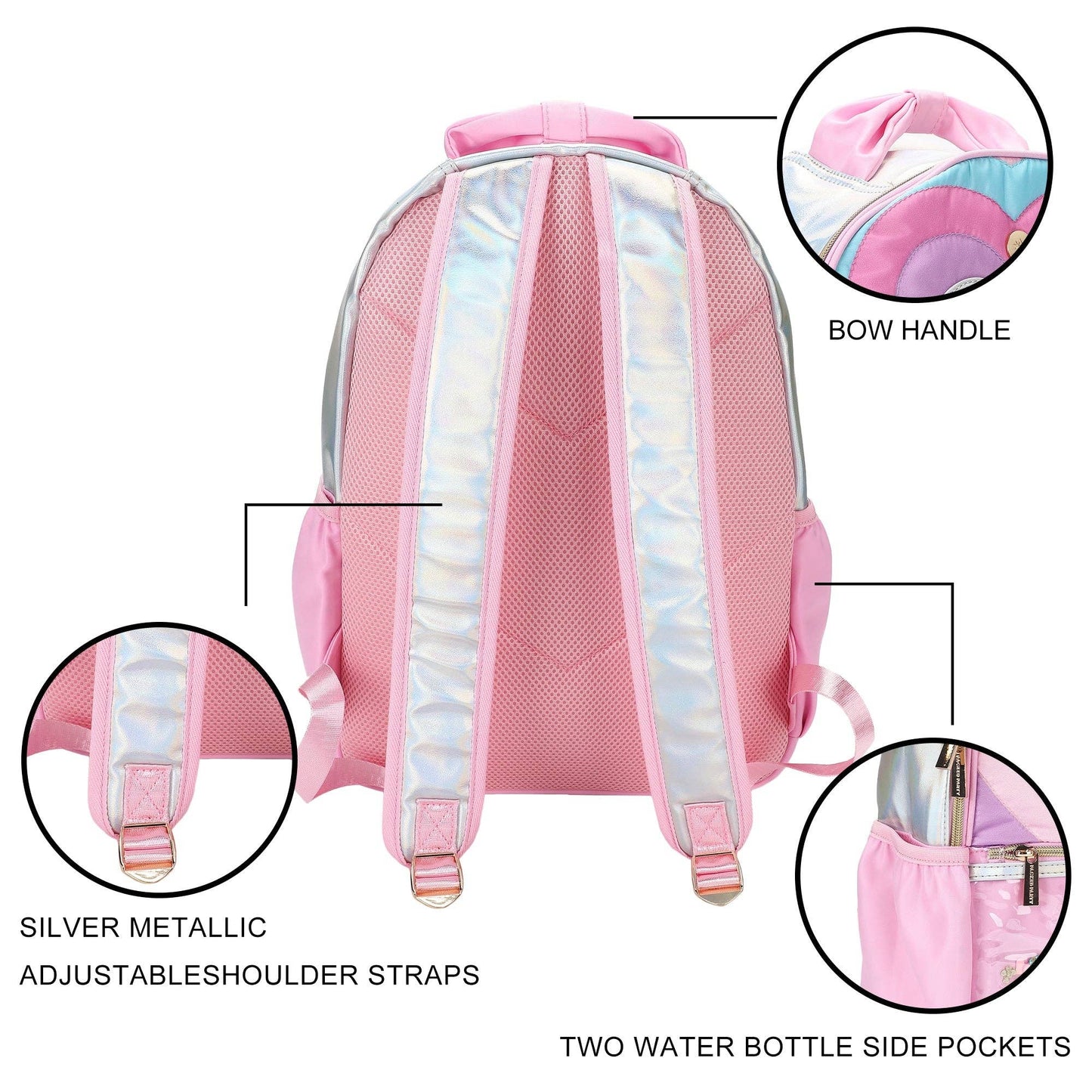 Packed Party - "Taylor" Quilted Confetti Hearts Backpack