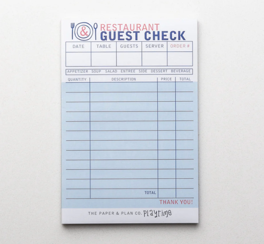 The Paper and Plan Co. - Kids Playtime Pad®  Restaurant Guest Check
