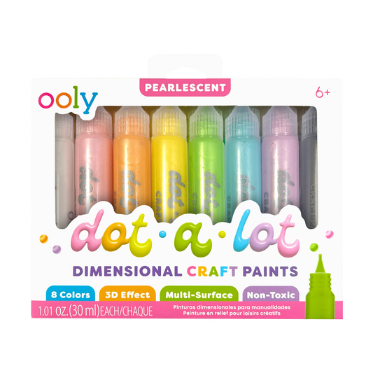 OOLY - Dot-A-Lot: Dimensional Craft Paint - Pearlescent (Set of 8)