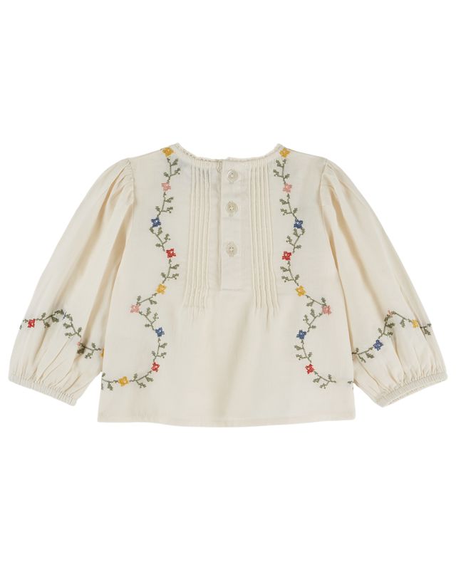 Emile & Ida Cross Stitch Blouse Ecru